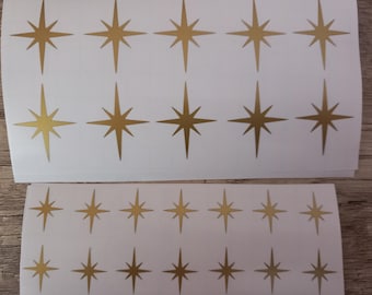 20 pegatinas/calcomanías de estrellas. Decoración para el hogar. Calcomanías para muebles. Calcomanías de explosión estelar.