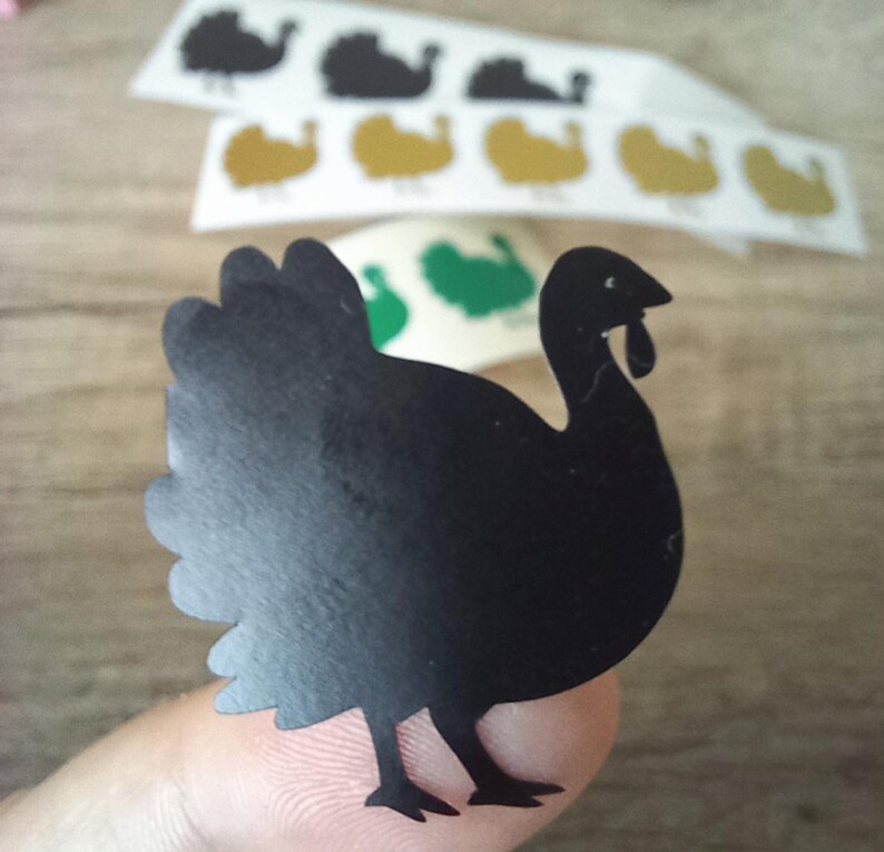 12 X Turkey Decals /stickers. Home Decor . Turkey Silhouette. Farm ...