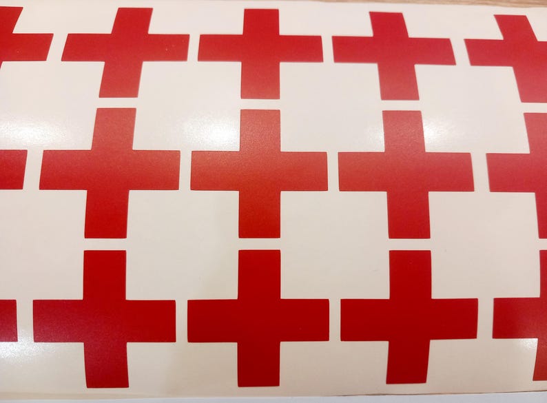 Red Cross Sign Sticker 20 X Medical Decals /stickers. Home Decor .red Cross Decals .cross ...
