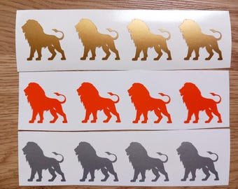 12 x Lejondekaler/klistermärken. Heminredning. Lejonsilhuett. Bildekal.