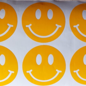 12X Smile decals .Home decor .Furniture decals .Happy decal .Vinyl Happy Face Circular decal.