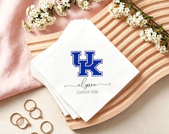 50 tovaglioli di laurea personalizzati con logo del college, tovaglioli di laurea personalizzati con logo dell'università, regalo con mascotte dell'università, regali di laurea