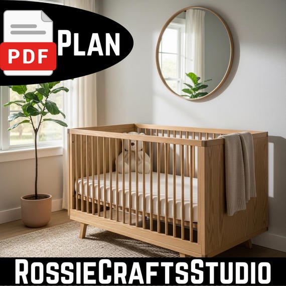 Modern Nursery Wood Crib Plan – DIY Woodworking PDF – Baby Crib Build