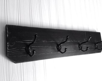 Cottage Style Coat Rack, Shabby Chic / French Country-BLACK