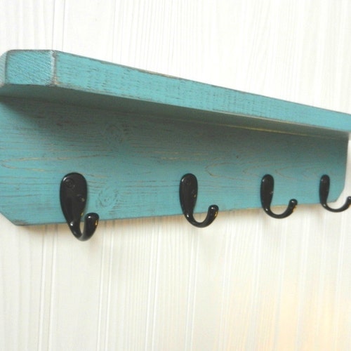 Primitive Wall Shelf With Hooks and Vase Shabby Chic French Etsy
