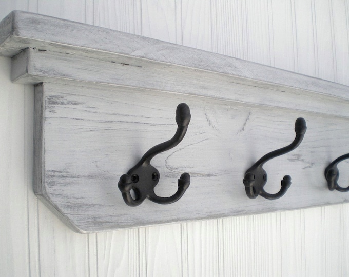 Rustic Primitive Distressed Wooden Wall Hanger / Shelf. Wall Hanger