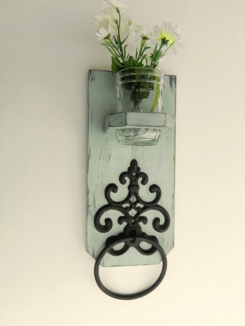 Cottage Styled Towel Holder Shabby Chic Farmhouse bathroom Etsy