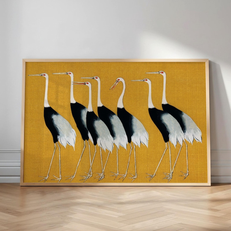 Sort B Crane Art Black Background - Etsy UK