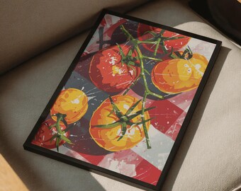 Pop Art Tomato Print: Colorful Kitchen Wall Decor (Digital Download