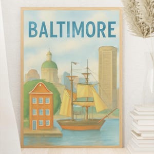Baltimore Wall Art – Vintage Travel Poster Print (Digital Download)