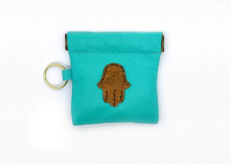 Hamsa Coin Purse with Key Chain Loop.