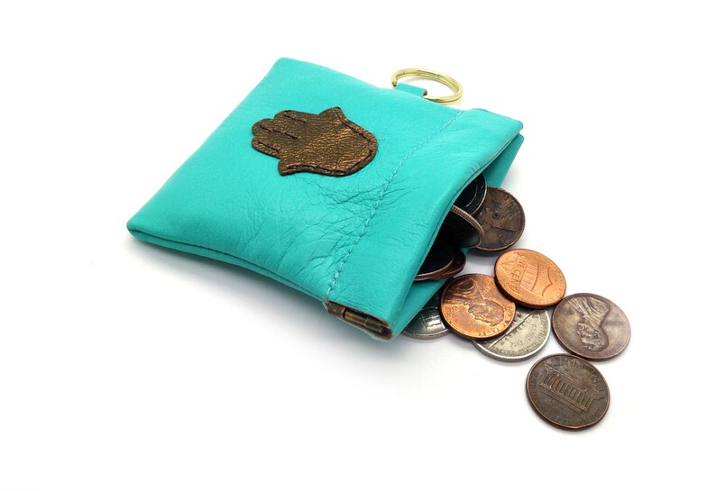 Hamsa Coin Purse with Key Chain Loop.