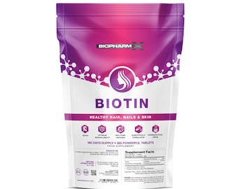 Biotin Hair Growth Vitamins - 1 Year Supply