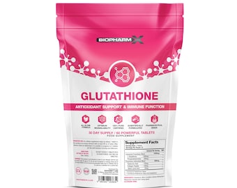 L-Glutathione 1500mg + Antioxidant Blend 60 Tablets 1 Month Supply Vegan Supplement