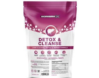 Detox & Cleanse Herbal Tablets 60 Tablets (2 Month Supply) Vegan Health Supplement