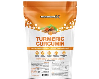 Organic Turmeric Extract 30:1 Capsules – High Strength Curcumin Powder / Plant-based Holistic Health