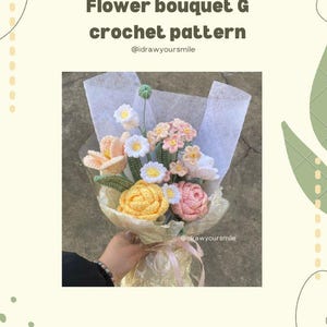 Crochet Flower Bouquet Pattern | Digital PDF | DIY Handmade Floral Arrangement