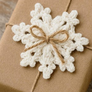 Crochet Snowflake PDF Pattern, Handmade Christmas Ornament Guide, Winter Decoration Tutorial