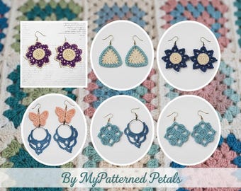 Crocheted Jewelry Pattern Bundle | DIY Boho Earrings Tutorial PDF | Instant Download