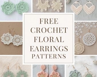 Boho Crochet Flower Earrings Pattern PDF – DIY Floral Earring Tutorial, Handmade Jewelry Making Instructions