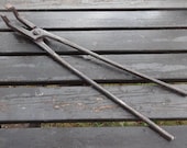 Antique French Extra Large Metal Tongs Pliers Tool Ironsmith Blacksmith Smith Smithy Forge Tools Industrial circa 1850-1900 39 s English Shop