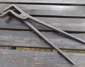 Antique French Extra Large Metal Tongs Pliers Tool Ironsmith Blacksmith Smith Smithy Forge Tools Industrial circa 1850-1900 39 s English Shop