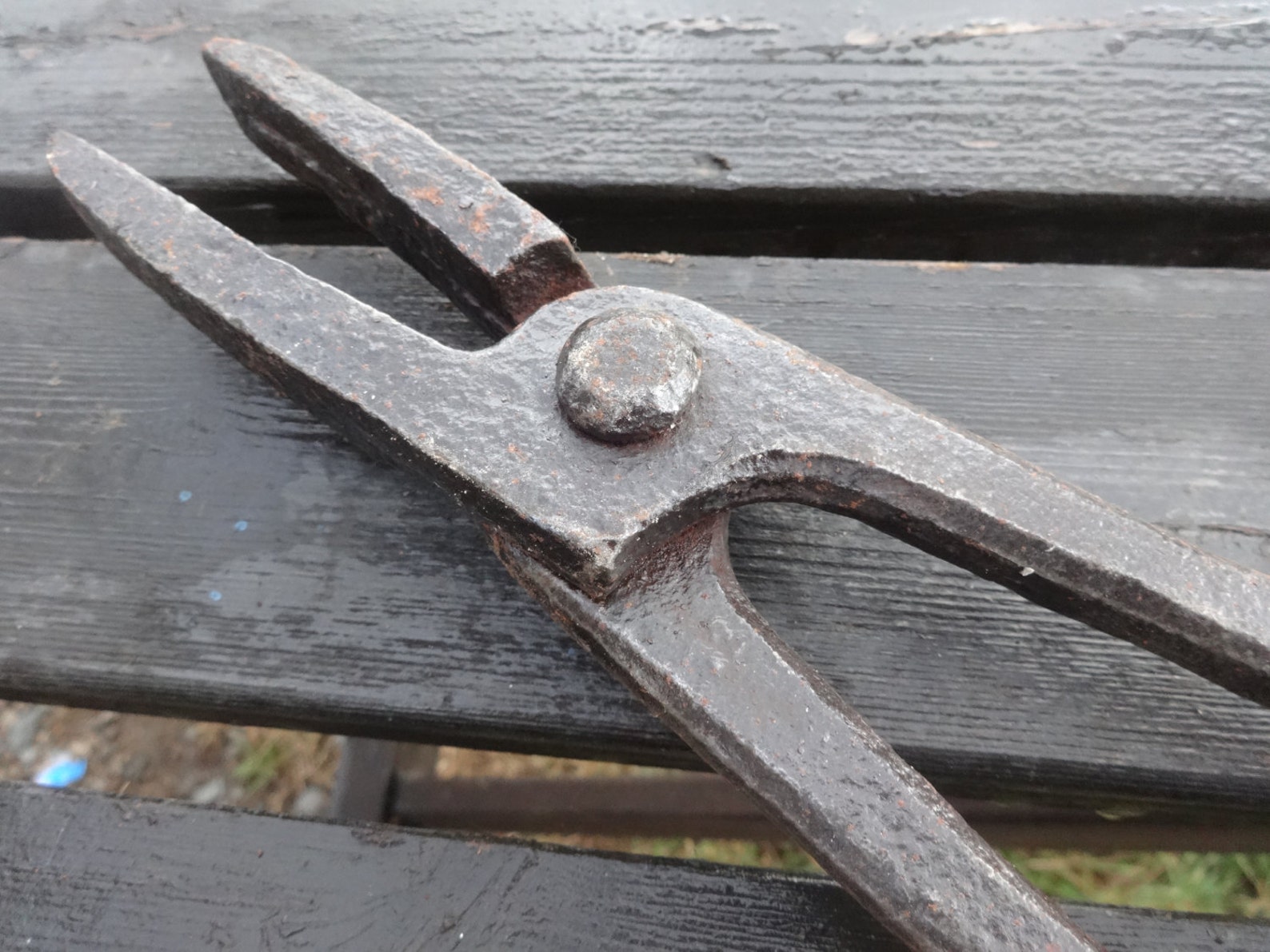 Antique French Extra Large Metal Tongs Pliers Tool Ironsmith Etsy