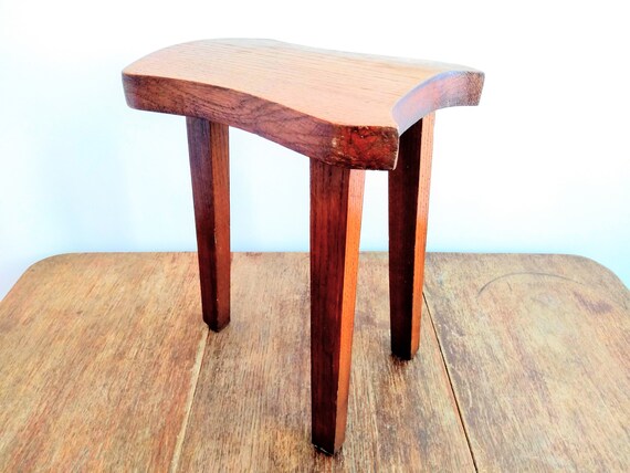 Small Rustic Stool Vintage Wood Milking Stool Footstool Reclaimed Traditional 