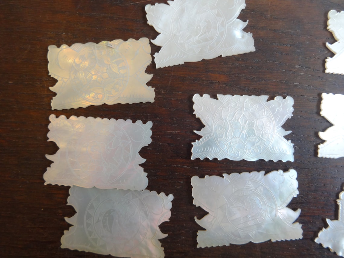 Antique Chinese INDIVIDUAL Mother of Pearl Gaming Chips Etsy