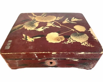 Ancienne Boîte à Bijoux En Bois, Style Breton, De 1945, Avec Son Caractère Unique