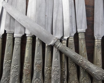 Vintage English Sheffield Made Unfinished Queens Small Dinner Knife Cutlery Silverware Flatware PRICED INDIVIDUALLY c1960&#39;s / EVE of Europe