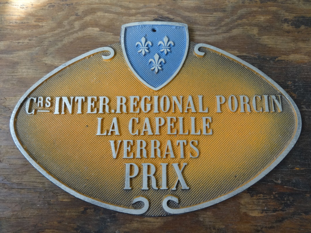 Plaque Vintage Agriculture Trophée Animaux - 1ère Place 1977