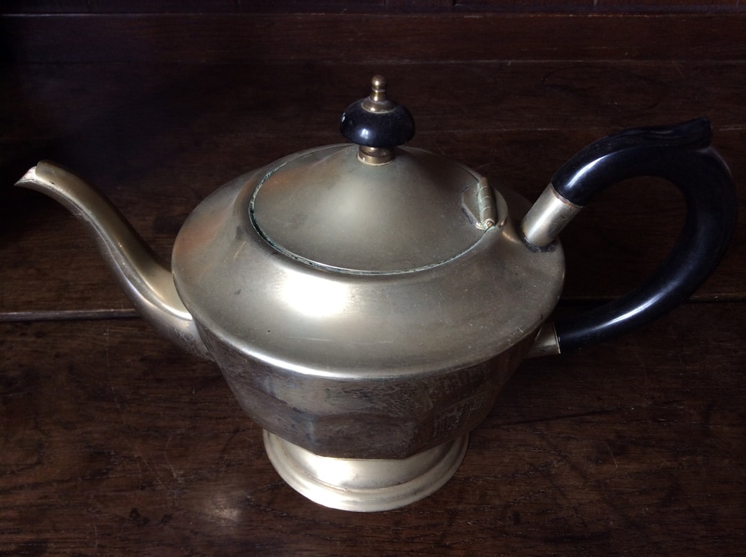 Vintage English Silver Plated EPNS Sheffield Metal Tea Pot Circa 1940's