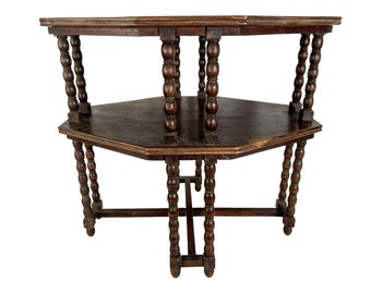 Table Antique Side Pedestal French Shelf Plinth Wooden Flower Pot Ornament Display Prop Design Tabouret Furniture c1910-20's / EVE