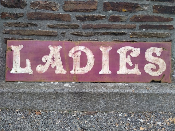 Vintage English Large LADIES Wooden Hand Painted Shop Sign Display