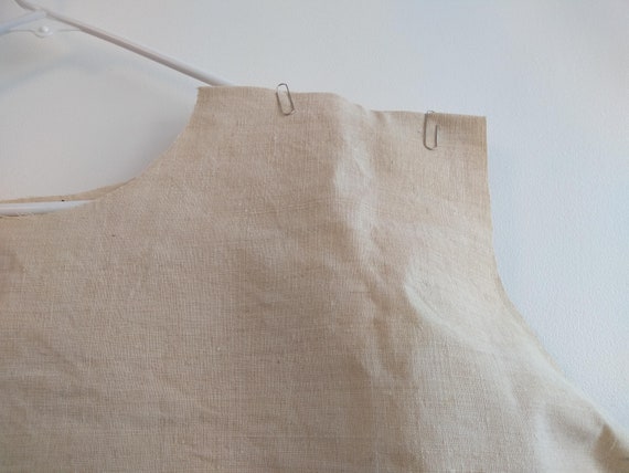Antique French Unfinished Linen Hemp Night Shirt … - image 5