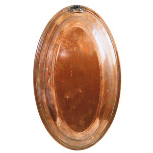 Antieke Franse hangende koperen nikkelen schotel plaat fornuis pot koken keuken hangende display circa 1910-20&#39;s / vooravond van Europa