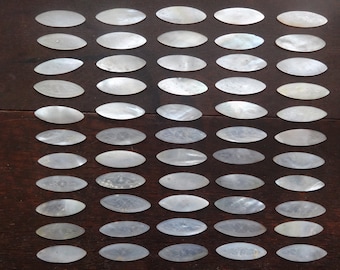 Antique Chinese mother of pearl gaming gambling casino tokens markers chips oval counters SOLD INDIVIDUALLY circa 1800-1900&#39;s / EVE Europe