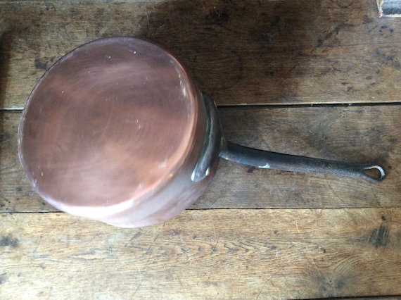 Vintage French Extra Large Hanging Copper Cooking Pot Saucepan