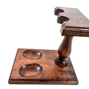 Vintage French Wood Wooden Pipe Rack Stand Shelf Display Tobacciana circa 1960-70's / EVE