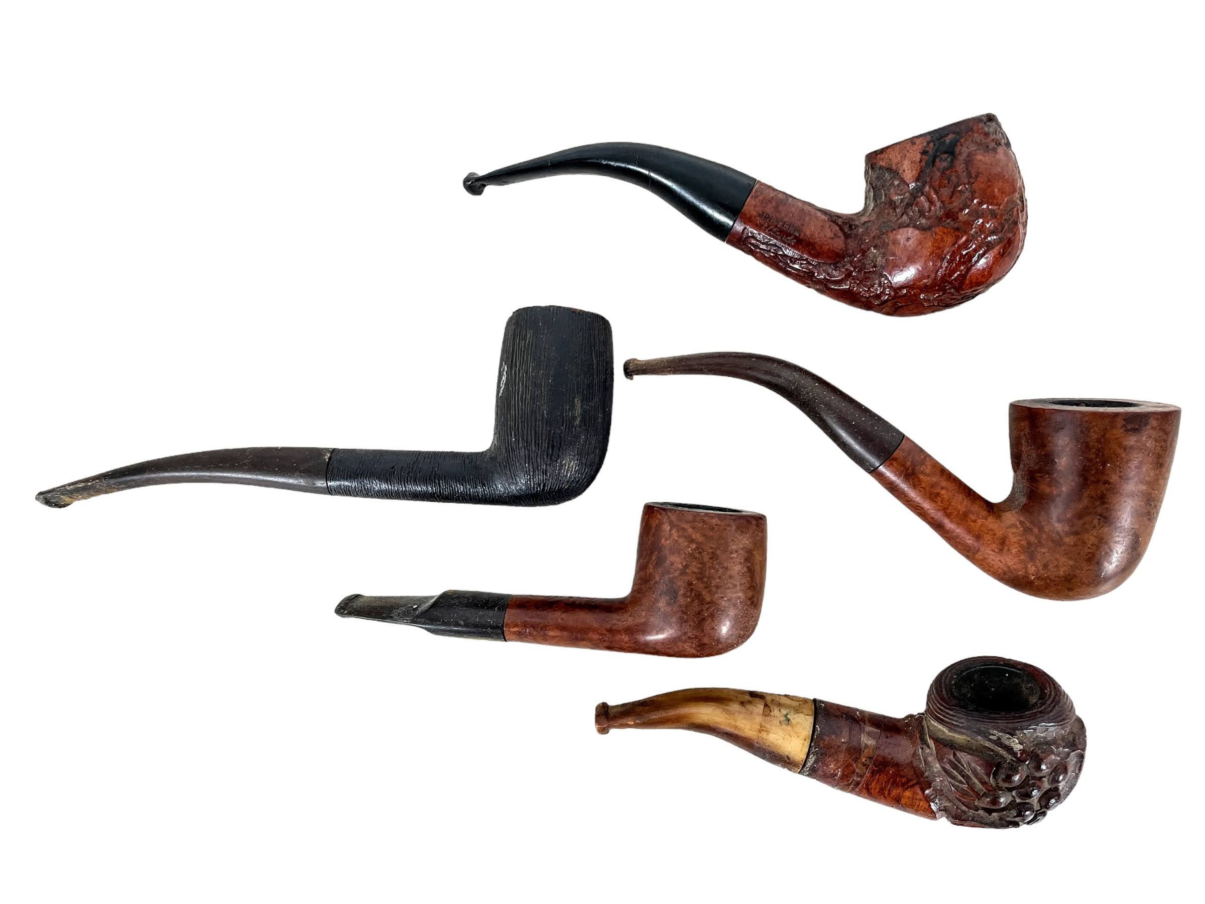 Vintage French Wood Wooden Pipe Collection Old Use Pipes Some