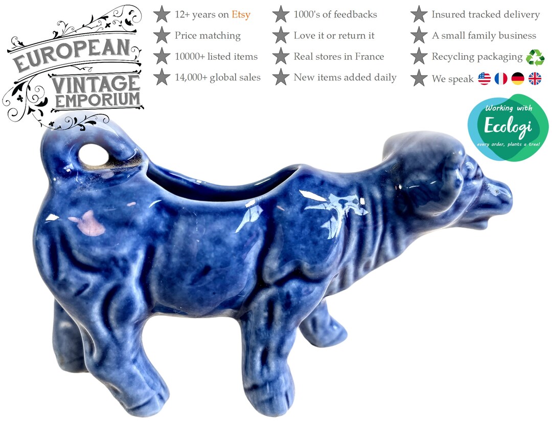 Vintage English Tiny Creamer Cow Cream Milk Small Jug Pitcher Pourer Ornament Decorative