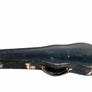 Vintage French Violin String Musical Instrument Wooden Case Storage Protection Prop Display circa 1950-60&#39;s / English Shop