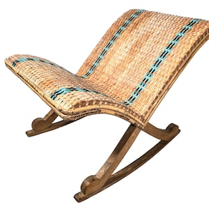Vintage Canework Footstool French Rocking Wood Wooden Foot Stool Rest Footrest Conservatory Desk Orthopaedic Gout c1970&#39;s / EVE