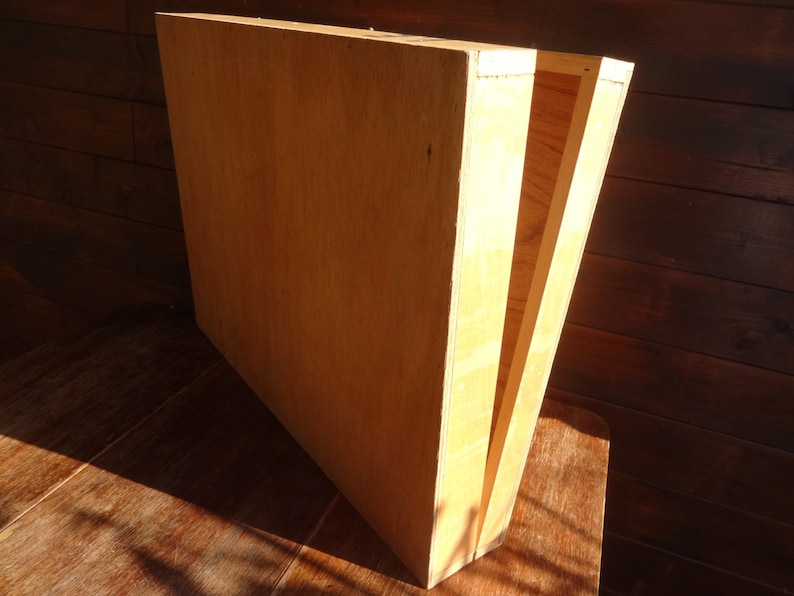 Vintage French large wooden wood flat craft tool tackle instrument storage box hand made painting paints artist circa 1960/'s English Shop