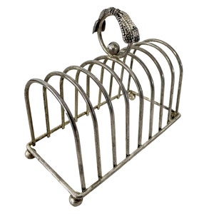 Vintage French Metal Toast Fois Gras Letter Envelope Breakfast Rack Stand Display Desk Gift circa 1970-80&#39;s / EVE