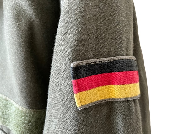 Vintage German Army Shirt Uniform Khaki Cotton Mi… - image 3