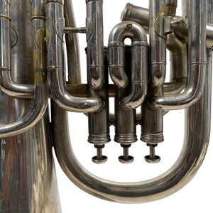 Vintage Tuba A. Laurent Paris French Traditional Musical Instrument Brass Silver circa 1950-60's / EVE image 7