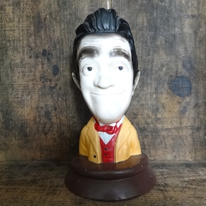 Vintage English Plastic Resin Sculpture Bust Stan Laurel Ornament Decorative Decor Laurel and Hardy circa 1980-90&#39;s / EVE of Europe
