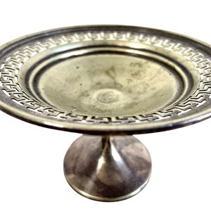 Antique English London Small Metal Pedestal Pot Bowl Dish Catch-All Serving Sweet Candy Jewellery circa 1910-20&#39;s / EVE